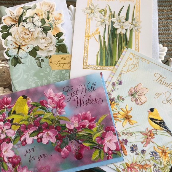 New! Birthday + Sympathy Cards Pretty Graphic Envelopes Lot - Picture 6 of 11